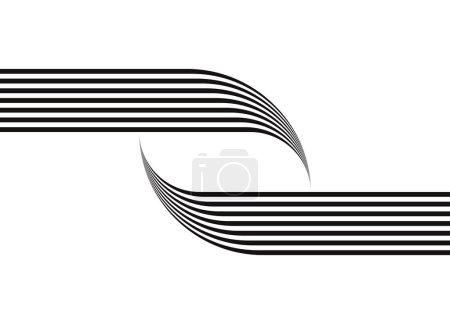 Photo for Vector striped pattern of black parallel lines on a white background. Design element made from abstract ribbons. Modern vector background. - Royalty Free Image