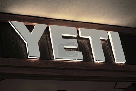 Photo for Honolulu, HI - December 21, 2023: YETI retail outlet store logo signage for American luxury outdoor container product manufacturer at Ala Moana - Royalty Free Image
