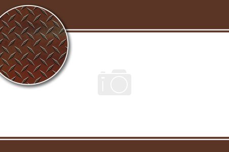 Téléchargez les photos : Une plaque de diamant brun copie espace présentation carte plancher en acier inoxydable bande de roulement - en image libre de droit