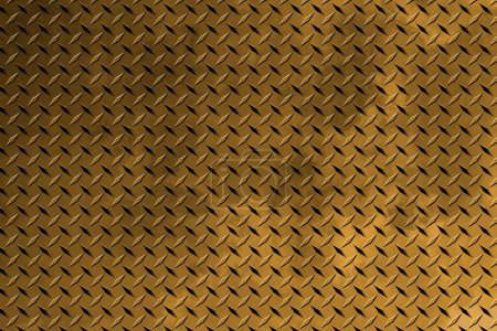 Téléchargez les photos : Une bande de roulement de sécurité de traction au sol gaufrée en acier inoxydable en métal doré - en image libre de droit