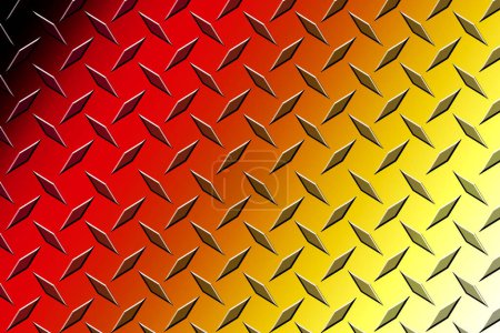 Téléchargez les photos : Une bande de roulement de traction de plancher métallique en aluminium en acier inoxydable brillant plaque de diamant rouge - en image libre de droit