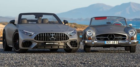 Photo for New Mercedes SL returns to the sporting traditions of the first SL nearly seven decades ago - Royalty Free Image