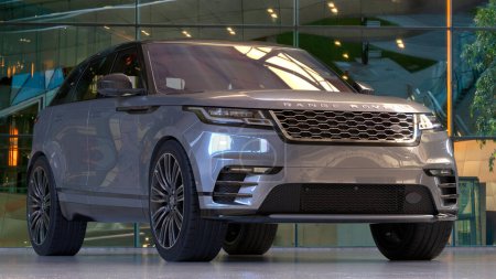 Photo for Range Rover Velar at the exhibition centre - Royalty Free Image