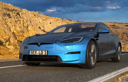 Téléchargez les photos : Tesla Model S Plaid - 1020 ch et 2,1 secondes à 100 km / h - en image libre de droit