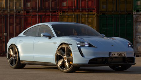 Téléchargez les photos : Porsche Taycan électrique - Le summum de l'électromobilité - en image libre de droit