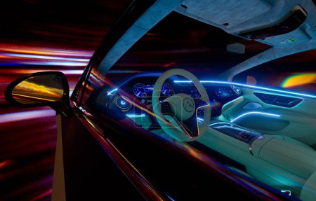 Foto de Mercedes-Benz EQS interior futurista - Imagen libre de derechos