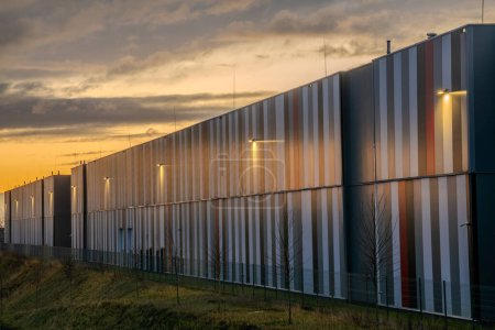 Photo for Modern warehouse during sunset - Royalty Free Image