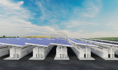Tesla Megapack-Standort mit Solardach