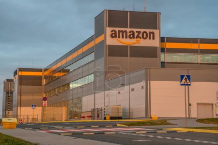 Photo for Szczecin,Poland-February 2024:Warehouse hall and road of Amazon logistics centre - Royalty Free Image