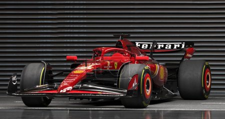 Photo for Ferrari SF-24 F1 2024 Formula One car in photo studio - Royalty Free Image