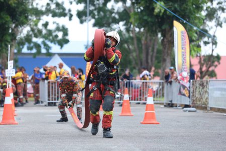 Photo for Terengganu September 14, 2023. The Competence Skills Competition for firefighters was held in Terengganu. - Royalty Free Image