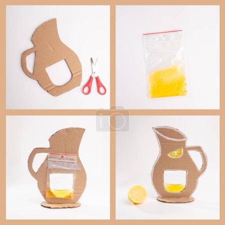 This colorful pitcher is crafted from recycled cardboard, serving as a delightful summer craft idea for children. Its the perfect activity for kids looking to infuse creativity into everyday lives