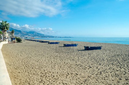 Photo for View of the beach of Fuengirola, Andalusia, southern Spain - Royalty Free Image