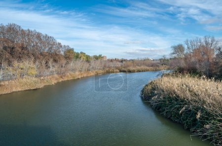 Foto de Vista del río Tajo al pasar por la ciudad de Talavera de la Reina, provincia de Toledo, Castilla La Mancha, centro de España - Imagen libre de derechos