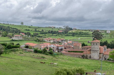 View of the medieval town of Santillana del Mar, Cantabria, northern Spain