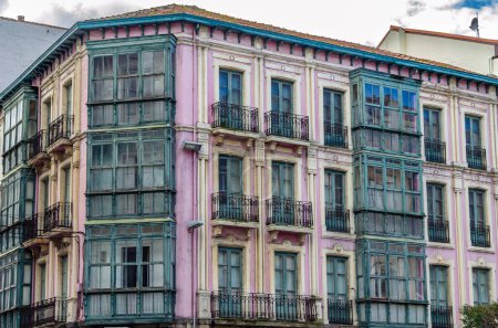 Urban scene, building in Torrelavega, Cantabria, northern Spain