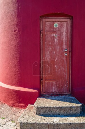Architectural detail, lighthouse door in the town of Alesund, More og Romsdal County, Norway
