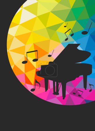 Téléchargez les illustrations : Music background graphic with piano. - en licence libre de droit