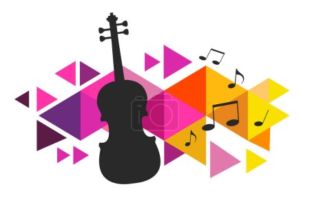 Ilustración de Music graphic with violin. - Imagen libre de derechos