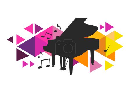 Téléchargez les illustrations : Graphisme musical abstrait avec piano. - en licence libre de droit