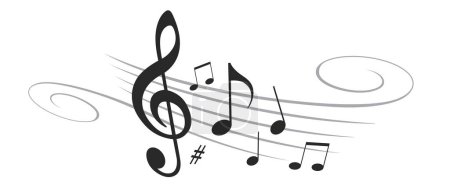 Ilustración de Gráfico de fondo musical para su uso como plantilla para folleto o para su uso en diseño web. - Imagen libre de derechos