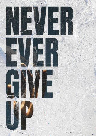 Photo for Never Give Up Quotes poster, motivational quotes, entrepreneur, businessman, inspirational, future victory, motivation typography design background - Royalty Free Image