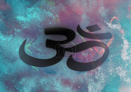 Photo for Hinduism Om, Hindu Ohm, or AUM are said to represent the trinity of the three major gods, Brahma (the creator) Vishnu (the preserver) Shiva (the destroyer), for banner or poster - Royalty Free Image