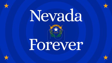 Illustration for I love Nevada forever, State of Nevada USA. Celebration for Nevada anniversary. Blue wallpaper ,Vector Banner and Greeting card of Nevada day. - Royalty Free Image