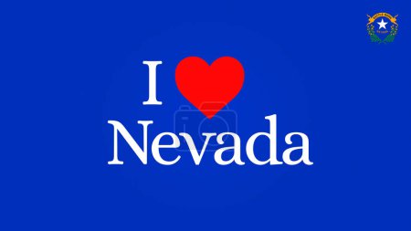 Illustration for I Love Nevada, State of Nevada. Celebration for Nevada anniversary. Blue wallpaper ,Vector Banner and Greeting card of Nevada day. - Royalty Free Image