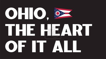 Illustration for National Ohio day, Columbus Day, Ohio the heart of it all, banner flag design poster, united states of America background - Royalty Free Image