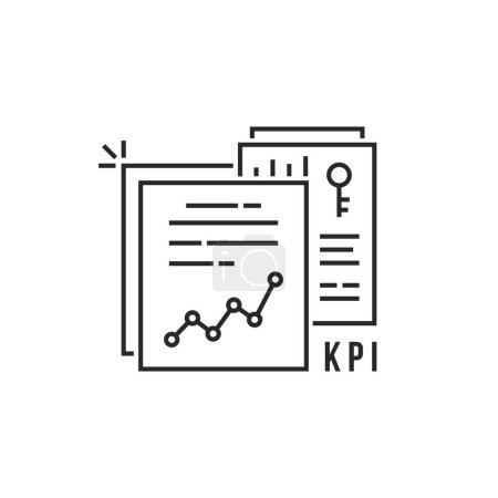 línea delgada mínima kpi icono como tarjeta de puntuación. tendencia lineal moderno movimiento logotipo gráfico diseño elemento infográfico aislado sobre fondo blanco. concepto de mejora de las cifras de ventas y seguimiento