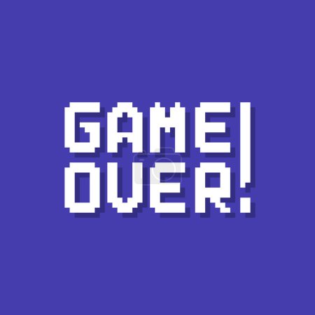 white simple pixelated game over text. concept of vintage videogame badge or sad ending. minimal style trend modern pixel art logotype graphic ui design element