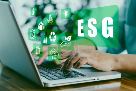 Social Investment Business Ideas ESG Governance und Umwelt, nachhaltige und ethische Organisationsentwicklung. ESG-Ökokonzept Umwelt, Soziales, Governance, Ethik.