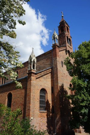 Photo for St. Marien am Behnitz is the oldest Catholic church in the area of Berlin, Germany. It was built in Spandau and consecrated in 1848. - Royalty Free Image