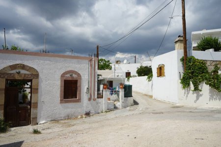 Arquitectura y estilo de vida original en el antiguo pueblo de Lardos. Lardos es un pueblo griego en la parte oriental de la isla de Rodas, región del Egeo Meridional, Grecia.