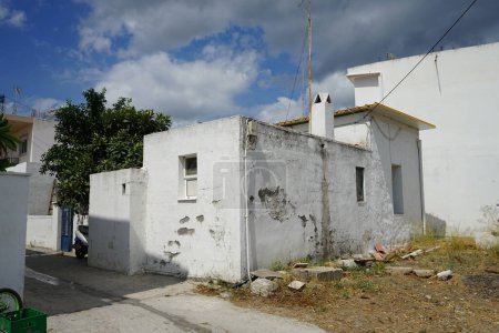 Arquitectura y estilo de vida original en el antiguo pueblo de Lardos. Lardos es un pueblo griego en la parte oriental de la isla de Rodas, región del Egeo Meridional, Grecia.