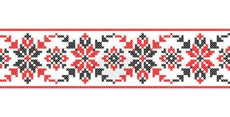 Illustration for Ukrainian vector pattern. Embroidery cross stitch pattern. - Royalty Free Image
