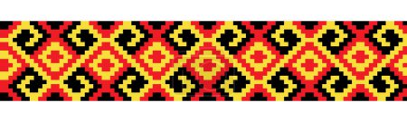 Illustration for Ukrainian woven carpet ornament. Ukrainian folk, ethnic border ornament, textile or fabric print. - Royalty Free Image