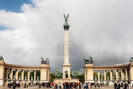 Photo for Millennium Monument on the Heroes Square, one of the most-visited attractions in Budapest squares, Hungary. - Royalty Free Image