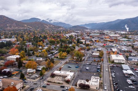 Photo for November 5, 2022, Grants Pass, Oregon. City in Southern Oregon. Drone photo in autumn season. - Royalty Free Image