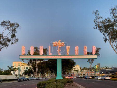 Photo for November 18, 2022, San Diego California. The Boulevard street sign located on El Cajon Boulevard. - Royalty Free Image