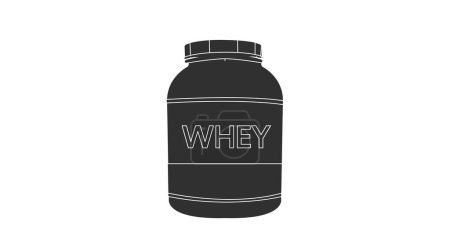 Vector Illustration of Whey Protein Bottle. Vector isolated editable illustration