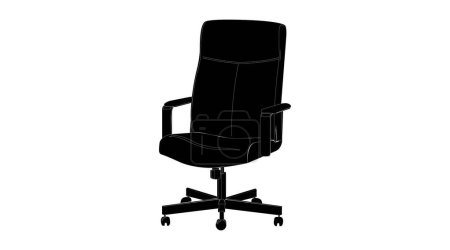 Swivell Chair Icon Set. Vector black and white editable icon or illustration