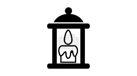 Illustration for Candle Icon. Vector isolated editable black and white illustration of a candle - Royalty Free Image