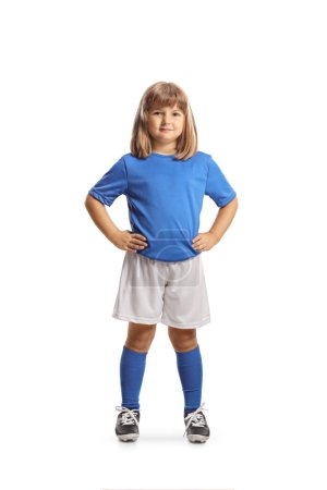 Photo for Full length shot of a girl in a sports jersey posing isolated on white backgroun - Royalty Free Image