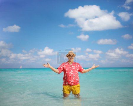 Photo for Happy mature man enjoying the sea - Royalty Free Image