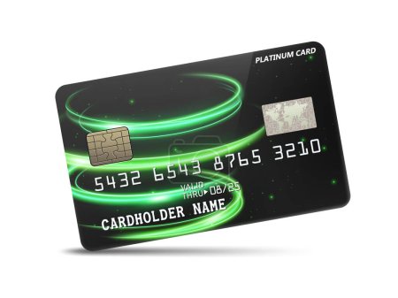 Téléchargez les illustrations : Bannière de modèle de carte de crédit, illustration vectorielle - en licence libre de droit