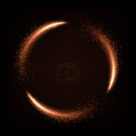 Cercle lumineux abstrait, anneau lumineux lumineux élégant. Illustration vectorielle 