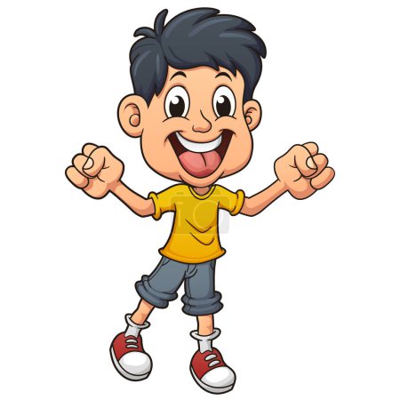 Illustration for Cheerful kid cartoon, clip art character, Vector Illustration - Royalty Free Image