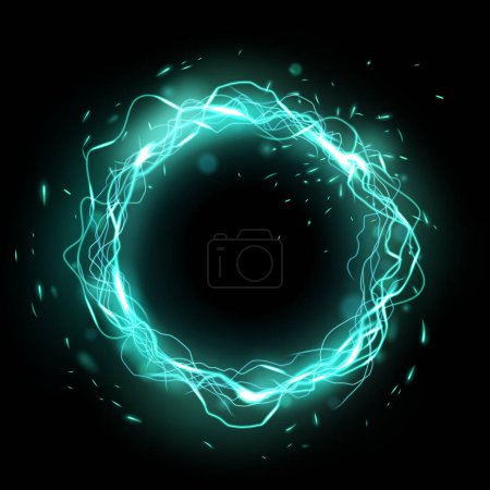 Ilustración de Color Lightning Ring with sparks effect, Vector Illustration - Imagen libre de derechos